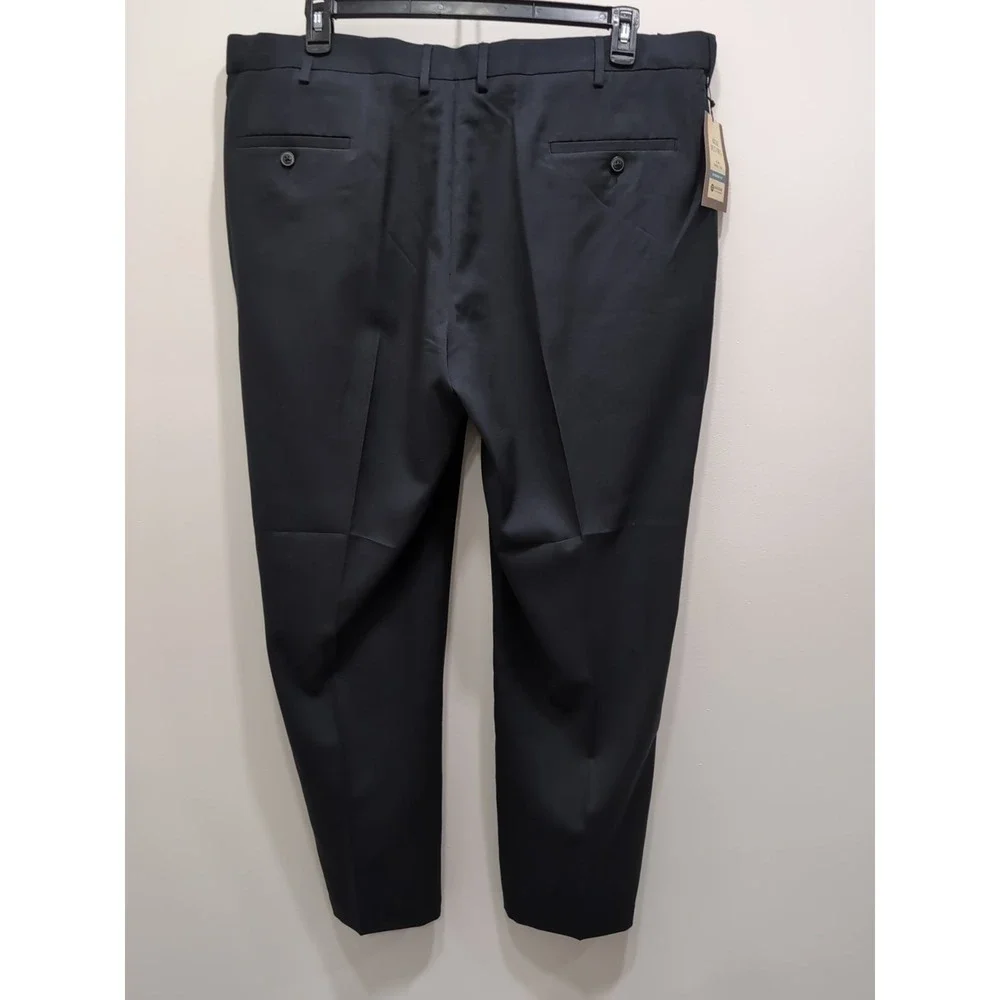 NWT Haggar Dress Pants No Iron Permanent Crease Black‎ Size 42/30